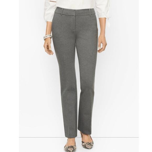 Talbots SoHo 5-Pocket Straight Leg Pants Gray Ponte Knit Women’s Size 18W - Picture 1 of 11